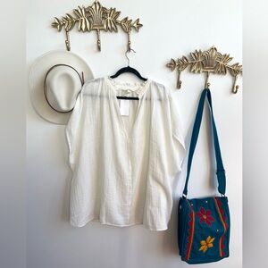 🆕100%cotton flowy voluminous blouse XXL